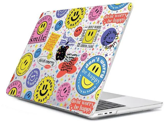 Alt view image 3 of 5 - HOHAIYOO Compatible with 2025 2024 2023 MacBook Air 15 inch Case M4 M3 M2 with Retina Display &Touch ID A3241 A3114 A2941, Plastic Laptop Hard Shell+Keyboard Cover+Screen Protector+Webcam Cover, Smile