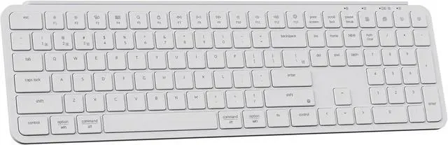 Main image of Keychron B6 Pro Full-Size Ultra-Slim Wireless ZMK Custom Keyboard, Triple-Mode 2.4 G/Bluetooth 5.2/Wired Programmable, Lightweight Quiet Key with Numeric Keypad for Mac/Windows, Ivory White