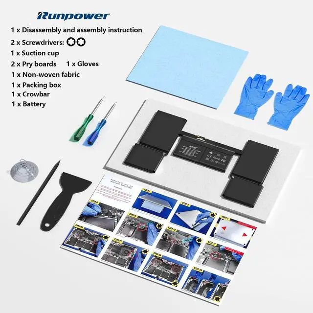 Alt view image 4 of 5 - Runpower A1534 Battery, A1705 A1527 Replacement Laptop Battery is Compatible with MacBook 12 Inch Retina A1534 Battery(Early 2015 2016 2017) 7.56V 36.28WH 4800mAh