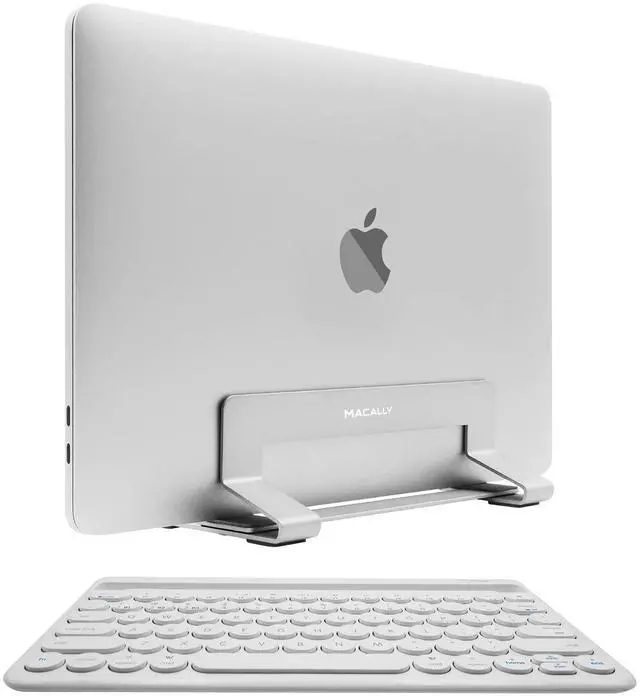 Main image of Macally Compact Bluetooth Keyboard and a Vertical Laptop Stand, Achieve an Organized Desk
