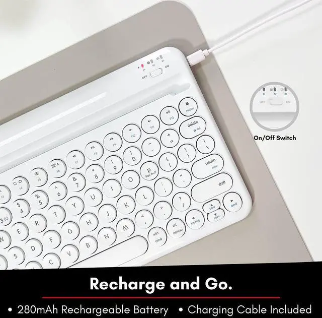 Alt view image 4 of 5 - Macally Compact Bluetooth Keyboard and a Vertical Laptop Stand, Achieve an Organized Desk