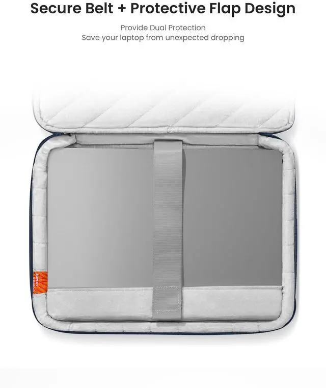 Alt view image 4 of 5 - tomtoc 360 Protective Laptop Sleeve for M4 MacBook Pro 14-inch M3/M2/M1 Pro/Max A3112 A3401 A3185 2024-2021, 13-inch iPad Pro (M4)/ iPad Air (M2) with Magic Keyboard, Water-Resistant Carrying Case