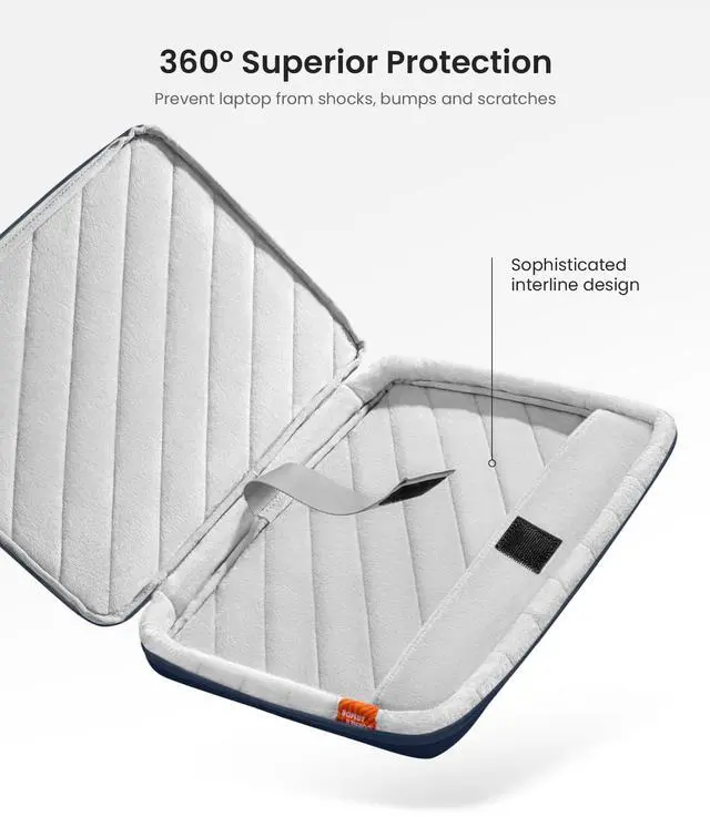 Alt view image 5 of 5 - tomtoc 360 Protective Laptop Sleeve for M4 MacBook Pro 14-inch M3/M2/M1 Pro/Max A3112 A3401 A3185 2024-2021, 13-inch iPad Pro (M4)/ iPad Air (M2) with Magic Keyboard, Water-Resistant Carrying Case