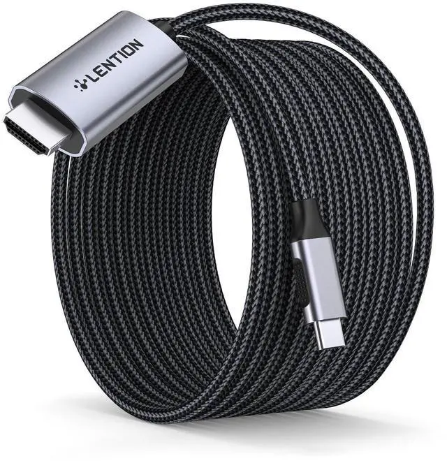 Main image of LENTION 10FT USB C to HDMI 2.0 Cable Adapter (4K/60Hz) Compatible 2021-2016 MacBook Pro 13/15/16, New iPad Pro/Mac Air/Surface, Stable Driver Adapter (CB-CU707-3M, Space Gray)