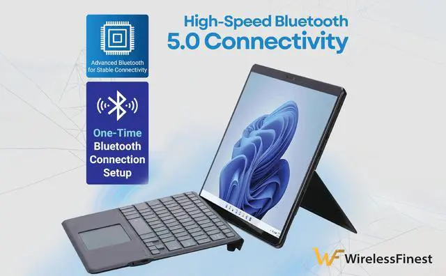 Alt view image 3 of 5 - Bluetooth Keyboard Replacement Type Cover Trackpad Mouse For Microsoft Surface Pro 11 Pro 10 Pro 9 Pro 8 Pro X MS Wireless Keyboard With Touchpad + Pencil Holder + 7-Color Backlit, Magnetic, Slim Case