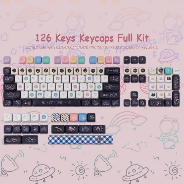 Alt view image 2 of 5 - Tsungup MOA Keycaps,126 Keys PBT Cute Dessert Cheese Muffin Ice Custom Keycaps,Dye-Sub Key Caps Keyboard Keycap Set for 60% 65% 75% 80% 100% MX Switches Mechanical Keyboard