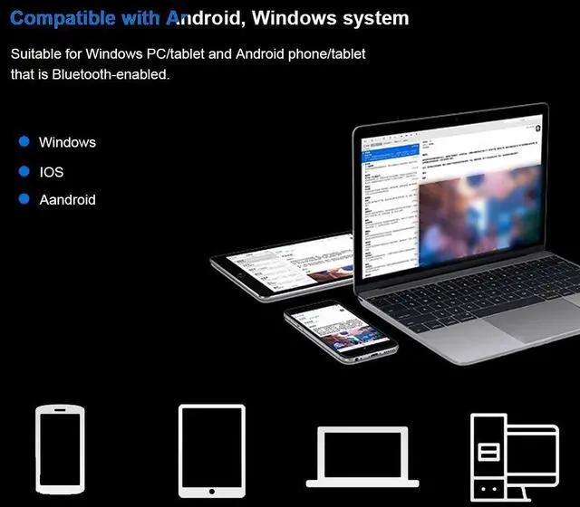 Alt view image 3 of 5 - Wendry Ultra-Slim Bluetooth Keyboard, Portable Bluetooth Keyboard with Touchpad for PC Android Phone Tablet