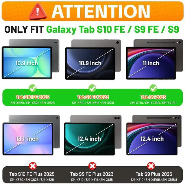 Alt view image 2 of 5 - HXCASEAC Case for Samsung Galaxy Tab S10 FE (2025) / S9 FE 10.9-inch / S9 11'' 5G with Screen Protector/S Pen Holder/360 Rotating Hand Strap, Heavy Duty Samsung S10 fe/S9fe Tablet Case - Light Blue