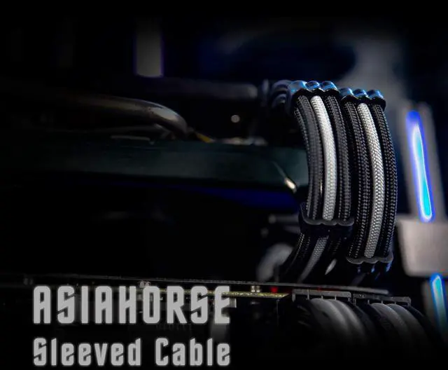 Alt view image 5 of 5 - Asiahorse Power Supply Sleeved Cable for Power Supply Extension Cable Wire Kit 1x24-PIN/ 2x8-PORT (4+4) M/B,3x8-PORT (6+2) PCI-E 30cm Length with Combs(Dual EPS Black-Mix)
