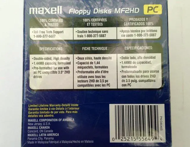 Alt view image 2 of 2 - Maxell 3.5 HD 1.44MB Pre-Formatted MF2HD 10-Pack