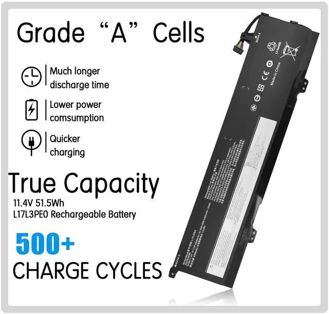 Alt view image 2 of 5 - Laptop L17C3PE0 L17L3PE0 Battery Replacement for Yoga 730 15 730-15 730-15IKB 730-151KB 81CU 81JS 730-15IWL 730-151WL Series Notebook 5B10Q39196 5B10Q39197 5B10W67390 5B10W67214 Black (51.5WH 3-Cell)