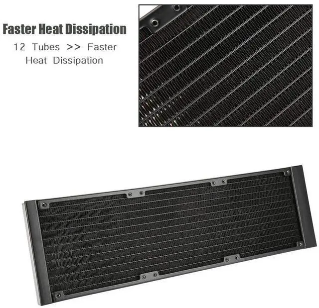 Alt view image 3 of 5 - Socobeta 12 Tubes Computer Water Radiator Fast Heat Dissipation PC Heat Exchanger for Computer CPU Heat Dissipation (360mm)