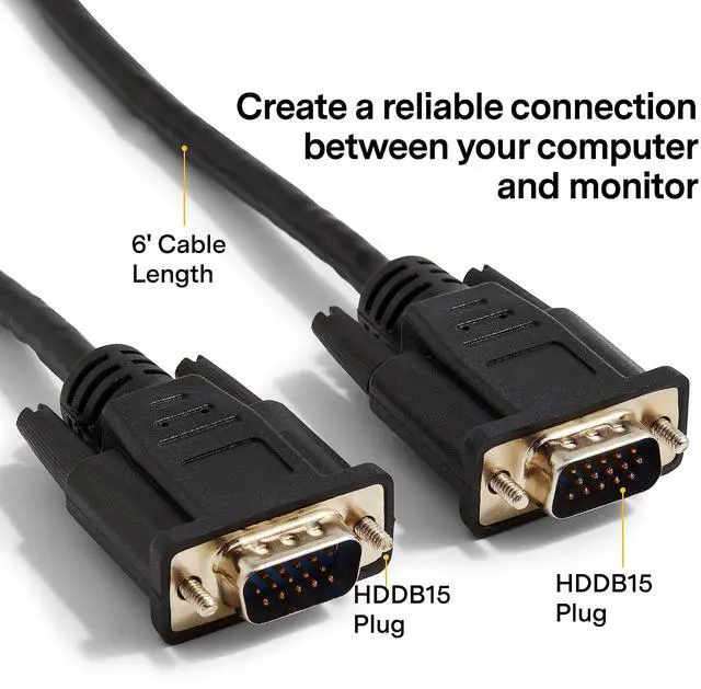 Alt view image 2 of 5 - NXT Technologies Staples 6' VGA/SVGA Cable, Black (NX29765)