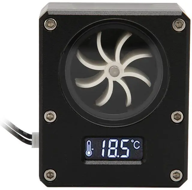 Main image of Water Cooling Meter Indicator, 12V Small PC Water Cooling Meter, 3pin Interface G1/4 Thread Acrylic Rustproof Computer Meter for PC Water Cooling System(Black)