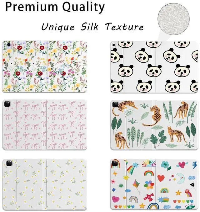 Alt view image 3 of 5 - Case for 8.3 Inch iPad Mini 6, Silk Textured Multi-Angle Viewing Folio Stand Leather Cover Auto Sleep/Wake with Pencil Holder, Cheetah Paradise