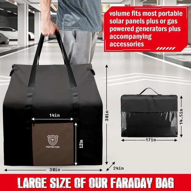 Alt view image 2 of 5 - Faraday Bag for Generators and Extra-Large Electronic Devices, Military-Grade Faraday Cage for EMP Protection & Digital Forensics to Protect Personal Security (X-Large)