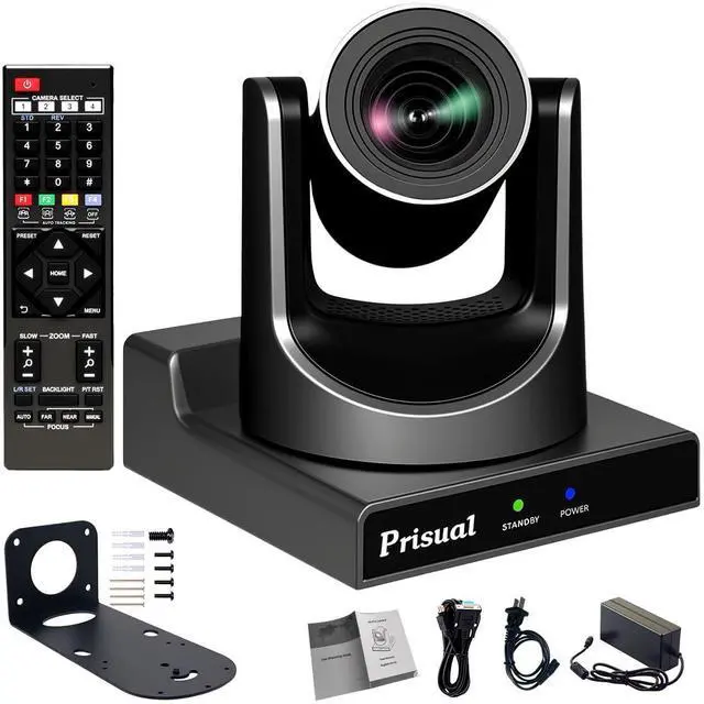 Main image of Prisual 20X NDI HX3/HX2 PTZ Camera - AI Auto Tracking, HDMI/SDI/USB3.0, Low-Latency NDI Camera for Small Church, Meetings, Classroom, Webinar, Video Recording - NDI License Included, PoE Support