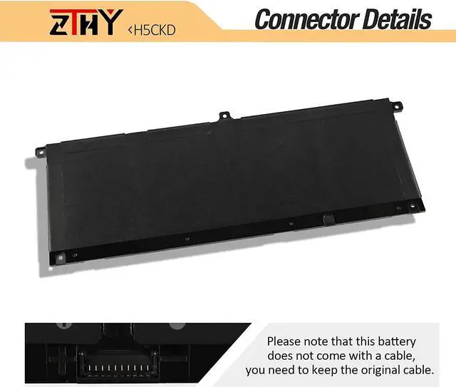 Alt view image 4 of 5 - 53Wh H5CKD Battery for Dell Inspiron 5400 5406 7405 7300 7306 7500 7506 2-in-1 Silver 5300 5301 5401 5402 5408 5409 5501 5502 5508 5509 Latitude 3410 3510 3120 3140 Vostro 5300 5301 5502 5402 p102f