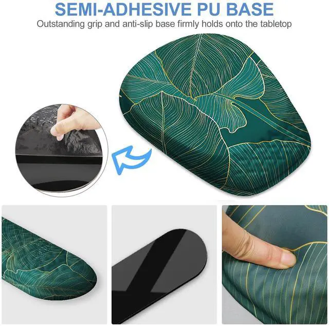 Alt view image 4 of 5 - Laokiiy Mouse Pad with Wrist Rest, Comfortable Memory Foam Wrist Rest for Computer Keyboard, Ergonomic Mouse Pad Set for Easy Typing & Pain Relief for Office & Home, Green