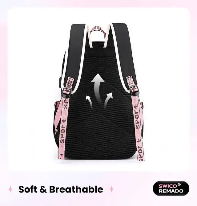 Alt view image 3 of 5 - Large Capacity Laptop Bag Bookbag with Notebook, USB Charging and Headphone Port