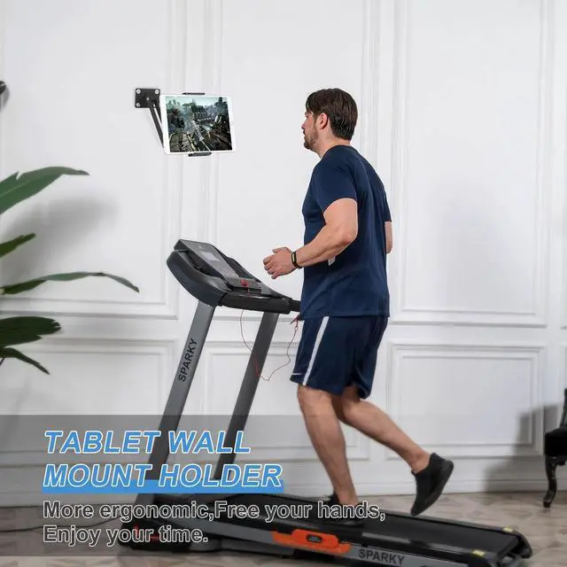 Alt view image 3 of 5 - ergoiuon Tablet Wall Mount,Adjustable iPad Wall Mount Holder,360°Rotating Flexibly, Compatible with 4.7-15.6" Tablets/Phones/iPad/eReaderBlack
