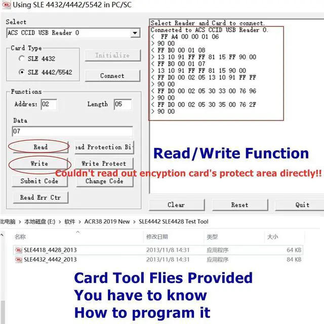 Alt view image 5 of 5 - USB ACR38_I1 CAC PC/SC Contact Smart Chip IC Card Reader Writer Support ISO7816 A B C Memory Cards with 2PCS SLE4442 Chip Card, 1PCS SDK Kit (Install Driver Required) by XCRFID