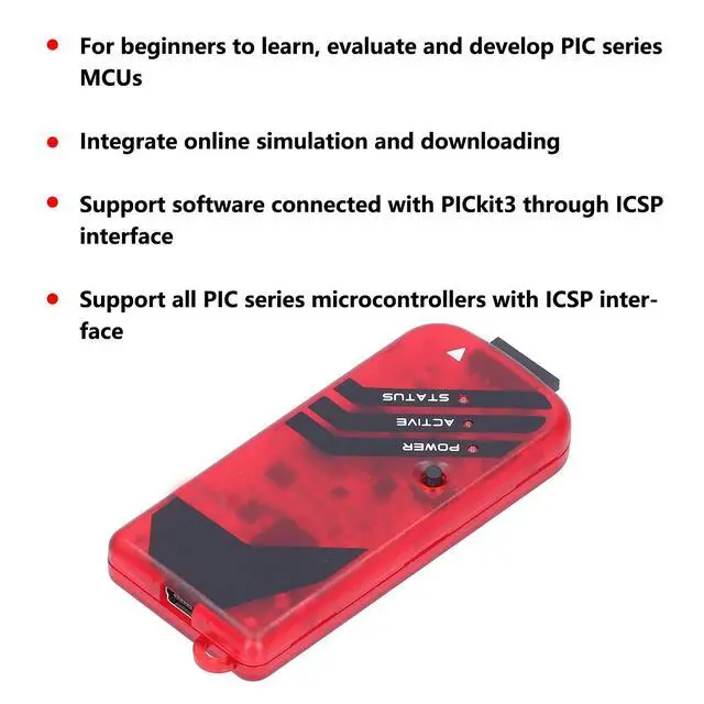 Alt view image 3 of 5 - Nikou PICKIT3 Programmer Kit, Resin PIC Simulator Microcontroller Programming Kit with USB Cable for Beginner