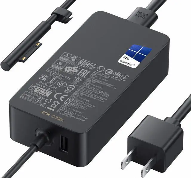 Main image of Surface Pro Charger for 65W Microsoft Surface Pro Laptop 11,10,9,8,7+,7,6,5,4,3,X, Windows Surface Laptop 6,5,4,3,2,1, Surface Go 3,2,1, Tablet, Surface Book 3,2,1, Support 44W,39W,36W,24W,LED,10FT