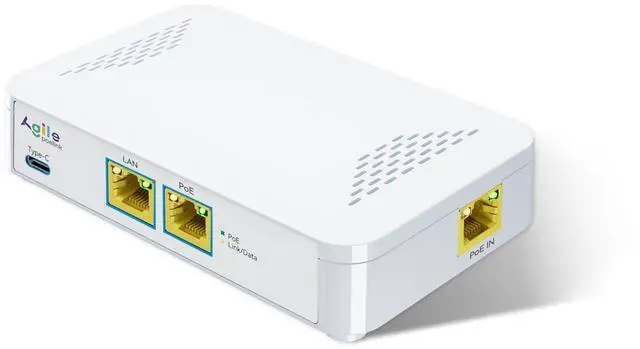 Main image of Gigabit POE Switch with USB-C Port 60W AC Power 30W USB-C to Ethernet + Charge Adapter Port Desktop Plug & Play for High-Speed Network Access AG-P01AT