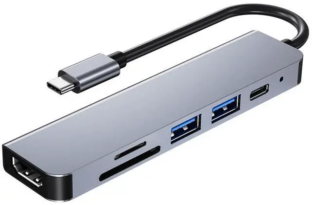 Alt view image 3 of 5 - USB C Hub 4K HDMI,VGE 6 in 1 USB C Multiport USB C Adapter with 4K HDMI Output, 100W PD,USB 2.0, USB 3.0, SD/TF Card Readers Compatible Laptopand Other Type C Devices