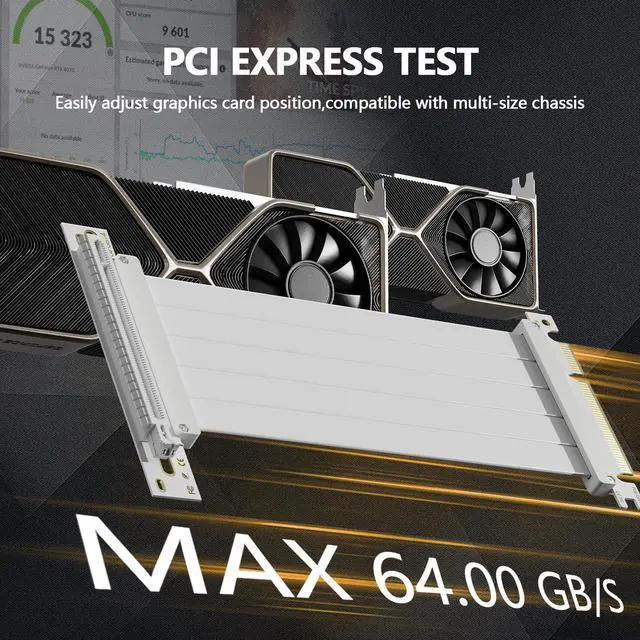 Alt view image 3 of 5 - Oddtone PCI-E 4.0 Riser Cable, PCIe 4.0 x16 200mm High Speed Flexible Extender Card Extension Port 90 Degree Adapter, PCIe 4.0 | Older Compatible, EMI Shielded 30 AWG, TPE Cable Sleeves
