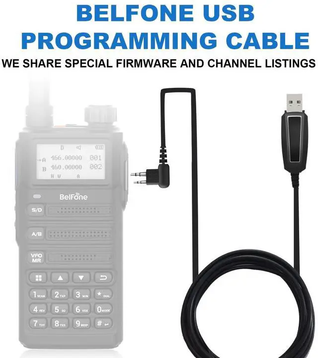 Alt view image 4 of 5 - BelFone Programming Cable for Ham Walkie Talkie Portable Radios TD588UV