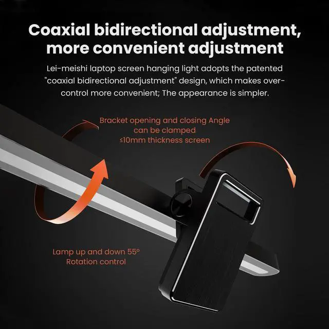 Alt view image 3 of 5 - NONLOCK Computer USB Reading Lamp,Computer Computer Monitor Light Bar with Touch Dimmer Switch,3 Level Adjustable Brightness,LED Screen Light Bar for Office Home