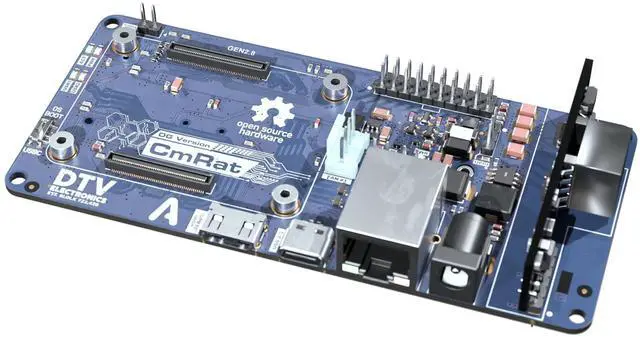 Alt view image 2 of 5 - CmRat Carrier Board for RPI Raspberry Pi CM4/CM5 & Radxa CM3/CM5 Compute Modules with NVMe, POE, USB-C, DC12V - Ideal for Home, Office, Business, Colleges and School Use