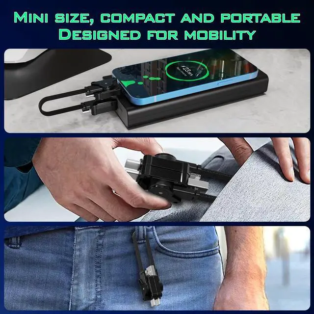 Alt view image 5 of 5 - Travel Portable Magnetic Multi Charging Cable Short 4 in 1 USB Charger Data Cord 60W USB A/C to Type C/L Port Connectors 20cm nylon braided durable thread ideal for travelers and computer workers