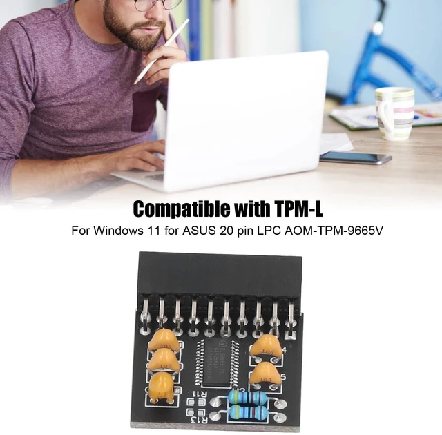 Alt view image 3 of 5 - TPM 2.0 Module, 20 Pin LPC Pro Secure Storage TPM 2.0 Encryption Security Module Remote Card TPM L for, for for for Gigabyte