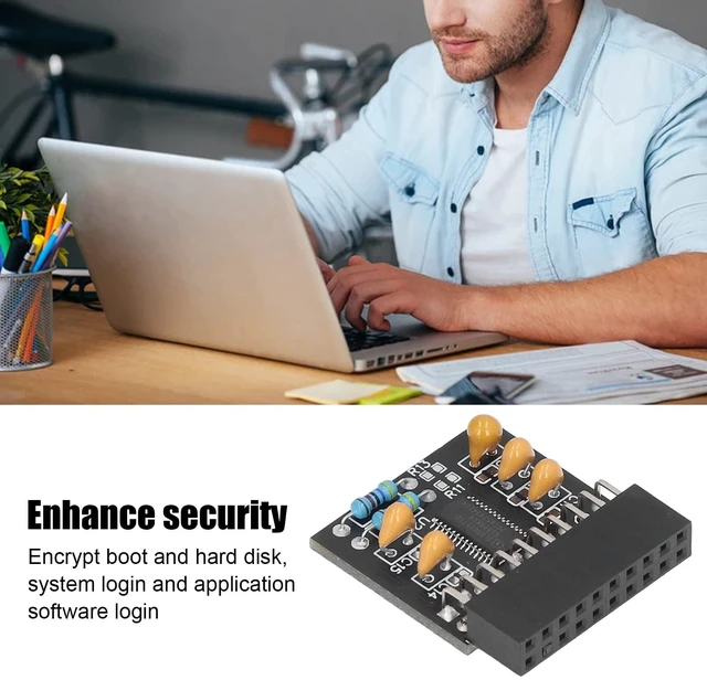 Alt view image 4 of 5 - TPM 2.0 Module, 20 Pin LPC Pro Secure Storage TPM 2.0 Encryption Security Module Remote Card TPM L for, for for for Gigabyte