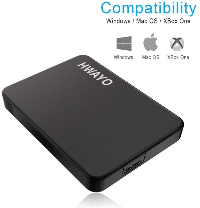 Alt view image 2 of 5 - HWAYO 320GB Portable External Hard Drive Ultra Slim 2.5'' USB 3.0 HDD