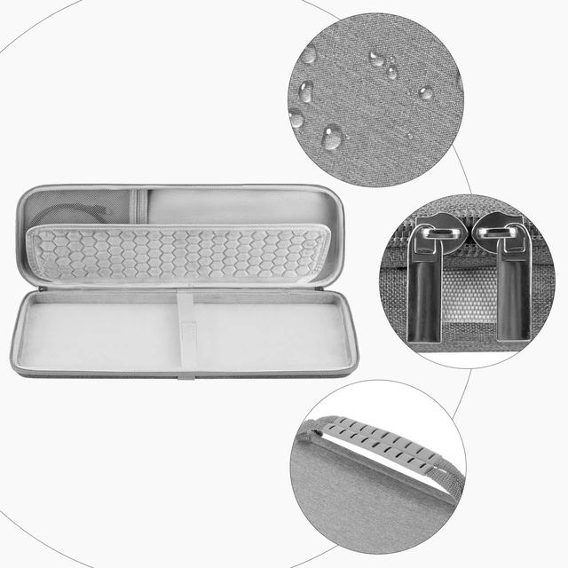 Alt view image 2 of 5 - Geekria Keyboard Carrying Case, Compatible with Logitech MX Keys S/MX Keys Advanced, EVA Hard Shell Travel Bag (Light Gray)