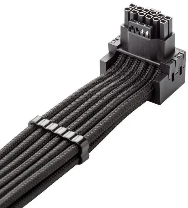Alt view image 2 of 4 - CableMod RT-Series Pro ModFlex Sleeved 12V-2x6 12VHPWR 90 StealthSense PCIe Cable for ASUS/Seasonic/Phanteks (Variant A, Black)