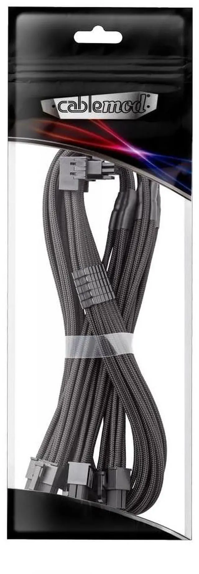 Alt view image 4 of 4 - CableMod RT-Series Pro ModFlex Sleeved 12V-2x6 12VHPWR 90 StealthSense PCIe Cable for ASUS/Seasonic/Phanteks (Variant A, Black)