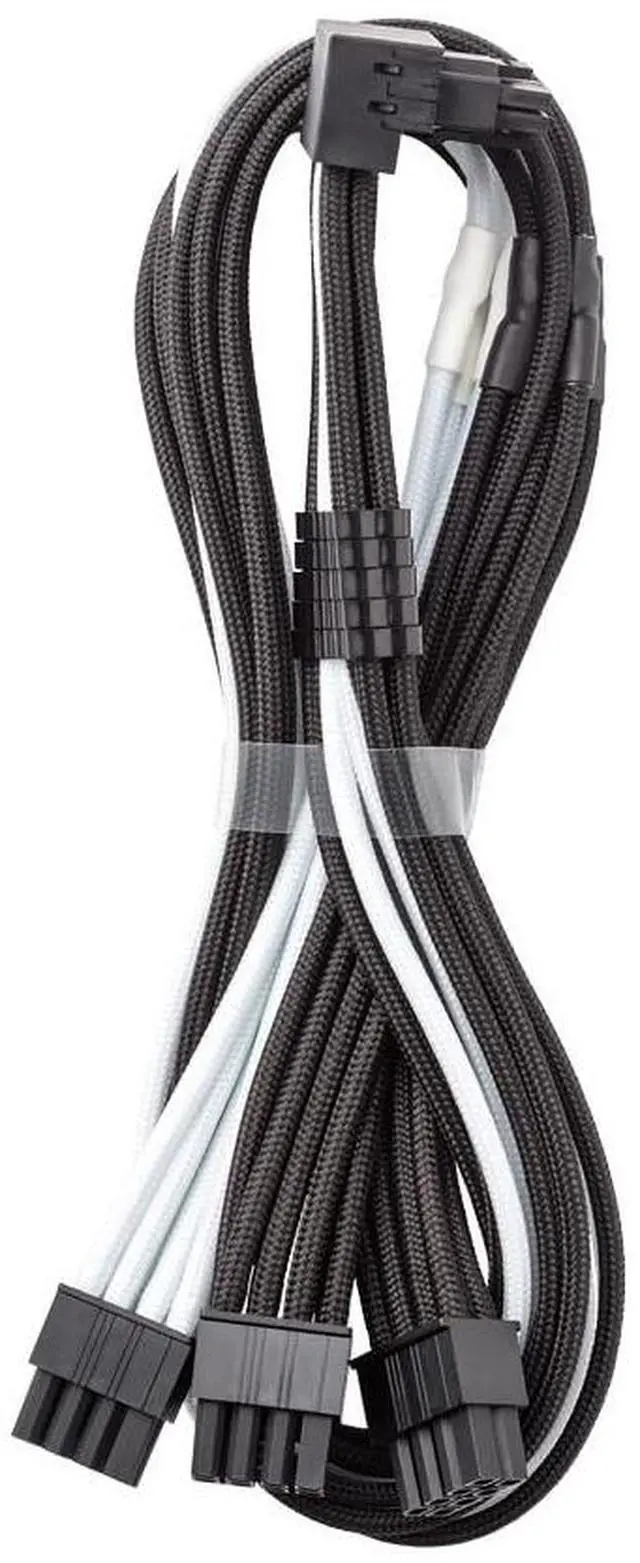 Main image of CableMod E-Series Pro ModFlex Sleeved 12V-2x6 12VHPWR 90 StealthSense PCIe Cable for EVGA G/G+ / P/P+ / T - Variant B (Black + White, 16-pin to Triple 8-pin, 60cm)