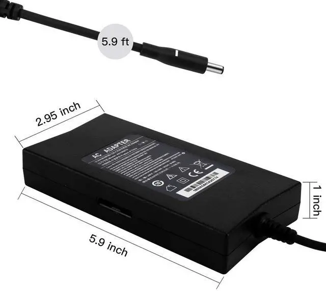 Alt view image 5 of 5 - 130W Tip 4.5mm AC Charger for Dell XPS 15 9530 9550 9560 / Precision M3800 M2800 5510 5520 RN7NW DA130PM13Z Inspiro 7347 7348 7459 DA130PM130 Laptop Adapter Power Supply Cord
