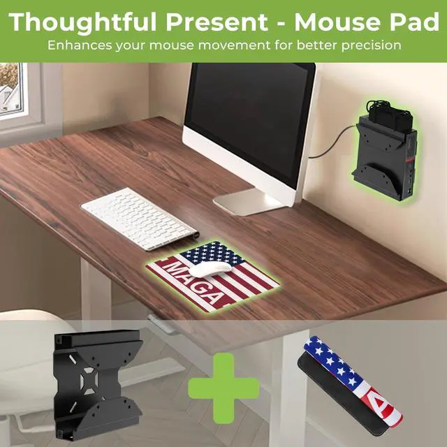 Alt view image 2 of 5 - Dinghosen Mini PC Vesa Mount for Lenovo ThinkCentre M600, M700, M710Q, M715Q, M720Q, M800z, M900, M910Q, M73, Black Metal Mounting Bracket with Mouse Pad, Wall/Under Desk/VESA Mount