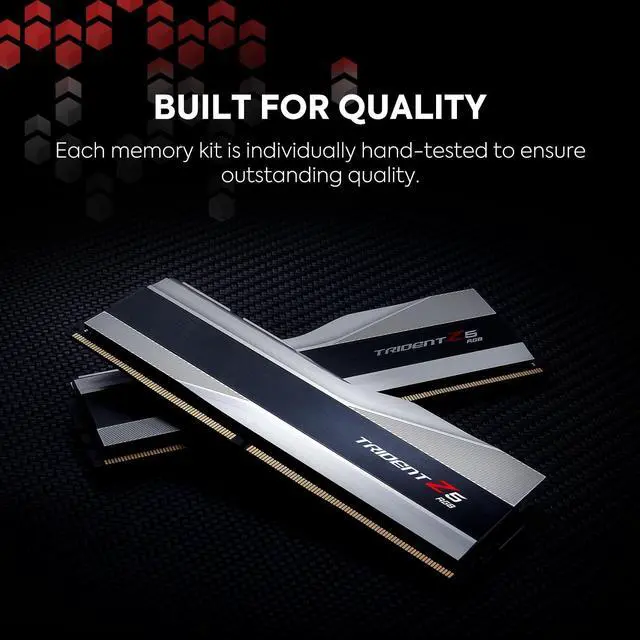 Alt view image 5 of 5 - G.SKILL Trident Z5 RGB Series DDR5 RAM (Intel XMP 3.0) 32GB (2x16GB) 6000MT/s CL30-40-40-96 1.35V Desktop Computer Memory U-DIMM - Metallic Silver (F5-6000J3040F16GA2-TZ5RS)