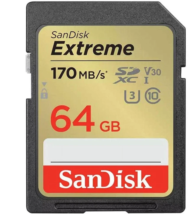 Main image of SanDisk 64GB Extreme SDXC UHS-I Memory Card - 150MB/s, C10, U3, V30, 4K UHD, SD Card - SDSDXV6-064G-GNCIN