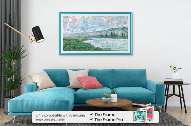 Alt view image 2 of 5 - Turquoise Prismatic 65" Deco TV Frame for Samsung The Frame/Pro TVs