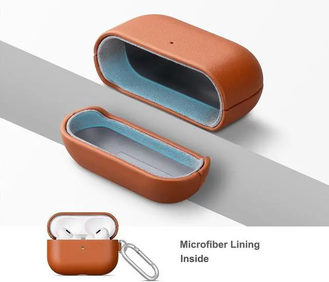 Alt view image 5 of 5 - Lopie Leather Case for AirPods Pro 3 with Keychain & Cleaner Kit, Handmade for AirPods Pro 3rd Generation Case Cover, Protective Hard Shell Cover, Fully-Wrapped with Top Grain Leat