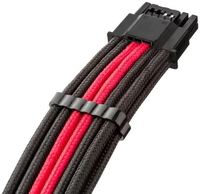 Alt view image 2 of 4 - CableMod RT-Series Pro ModFlex Sleeved 12V-2x6 12VHPWR StealthSense PCIe Cable for ASUS/Seasonic/Phanteks (Black + Red, 16-pin to Dual 8-pin, 60cm)