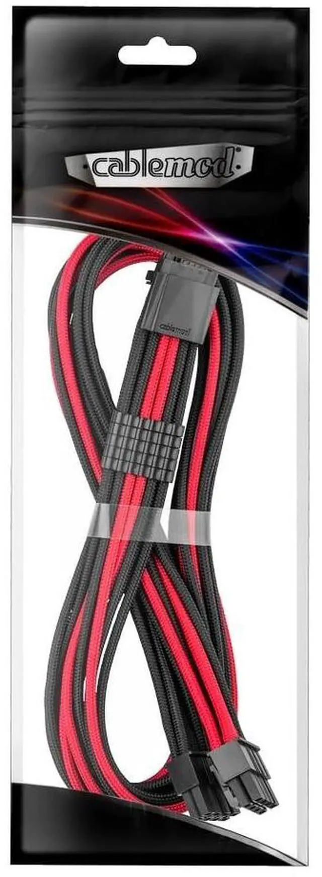 Alt view image 4 of 4 - CableMod RT-Series Pro ModFlex Sleeved 12V-2x6 12VHPWR StealthSense PCIe Cable for ASUS/Seasonic/Phanteks (Black + Red, 16-pin to Dual 8-pin, 60cm)